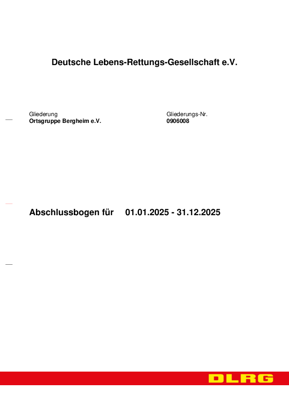 Jahresabschluss der DLRG Ortsgruppe Bergheim